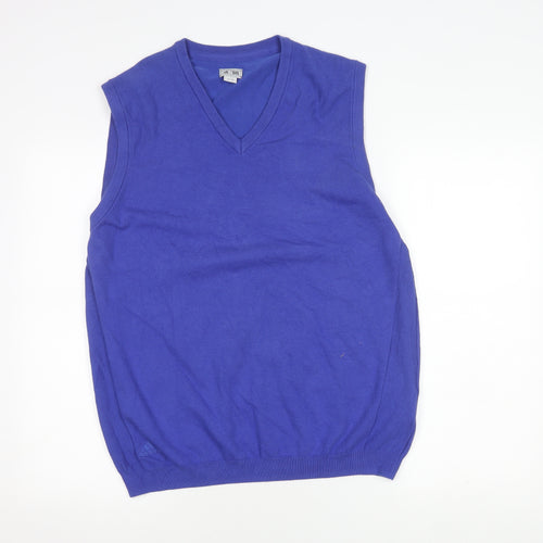 Adidas Men's Blue V-Neck Knit Vest XL