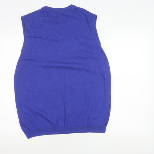 Adidas Men's Blue V-Neck Knit Vest XL