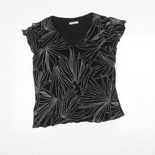 Berkertex Women's Black Geometric Sleeveless Top