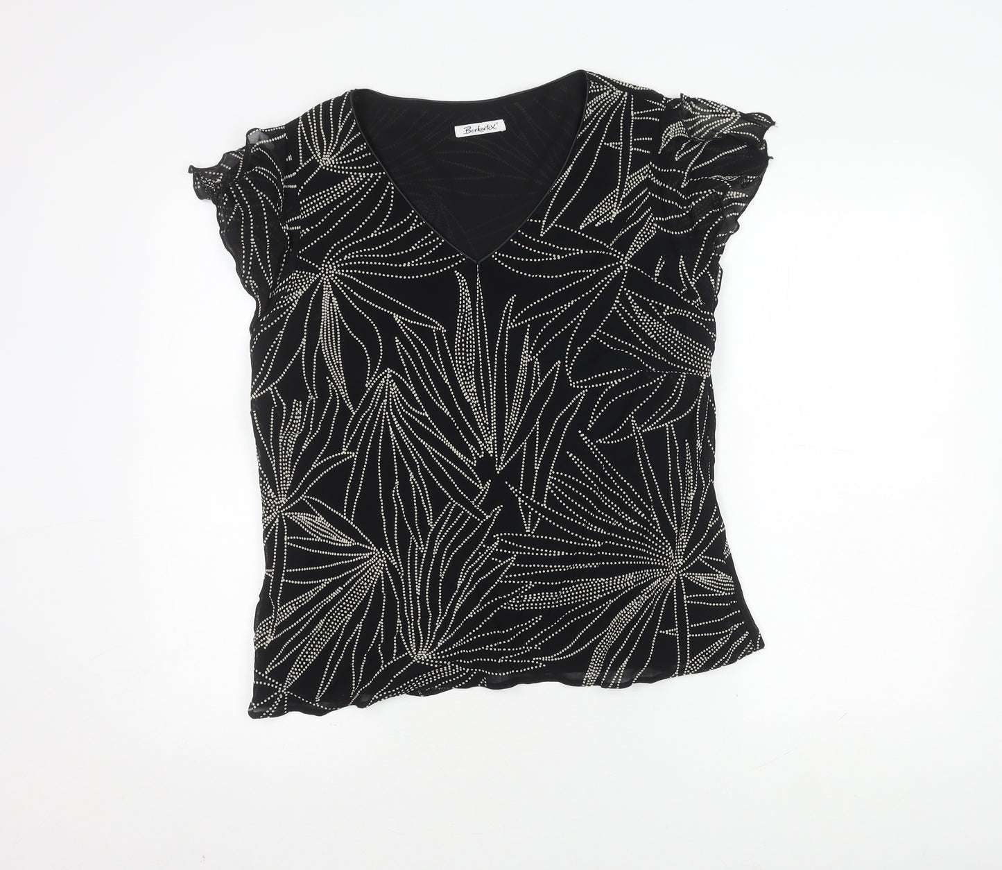 Berkertex Women's Black Geometric Sleeveless Top