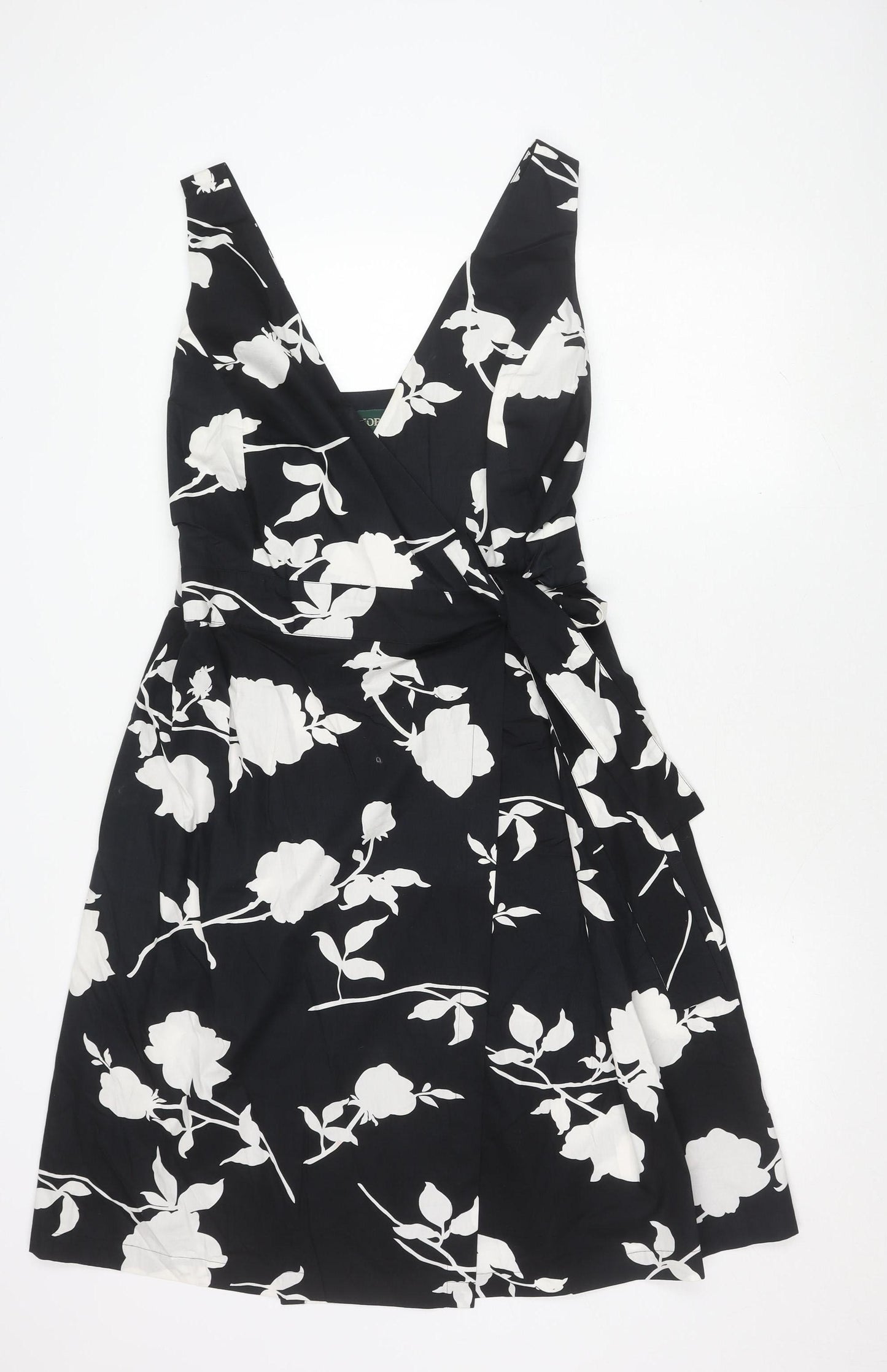 Hobbs Women's Black & White A-Line Dress, Size 16
