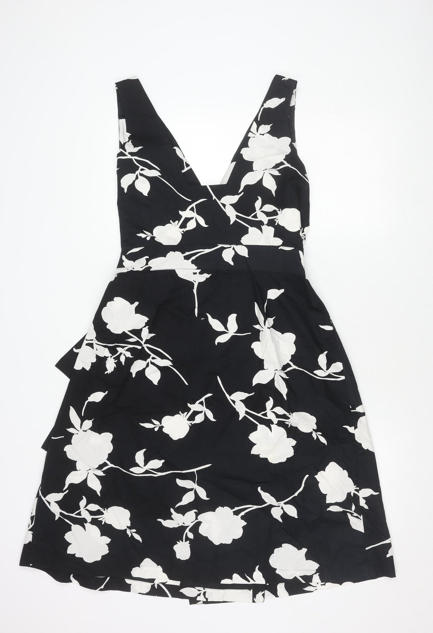 Hobbs Women's Black & White A-Line Dress, Size 16