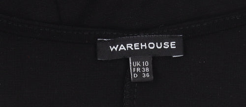 Warehouse Women’s Black Floral Sheath Dress Size 10