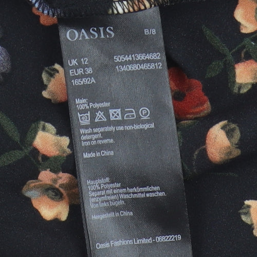 Oasis Women's Black Floral Size 12 Camisole Tank