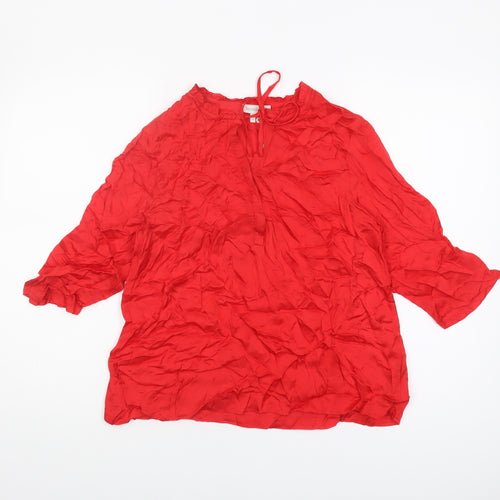 Monsoon Women's Red Blouse Size 14 - Vibrant Style