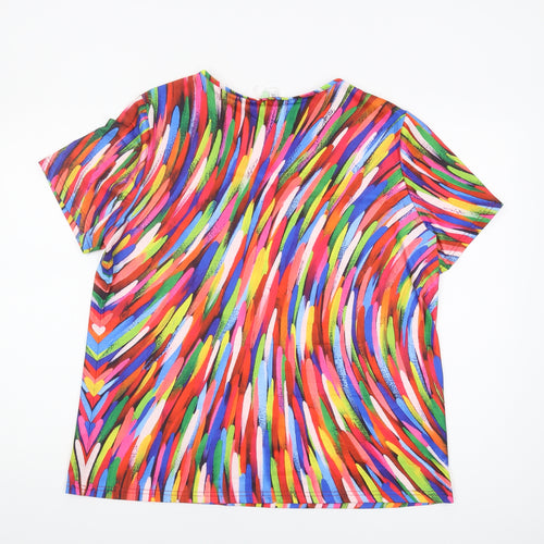Maria & Gabriele Women's Multicoloured V-Neck T-Shirt 2XL