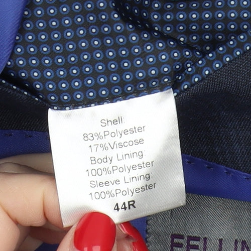 Fellini Men’s Navy Checked Blazer 44R Tailored Fit