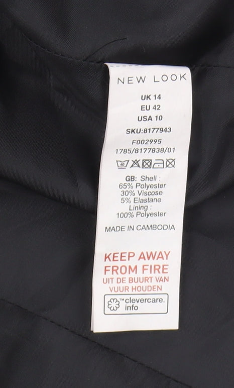 New Look Women's Black Blazer Size 14