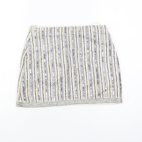 Trafaluc Women's Multicoloured Sequin Skirt, S, Striped