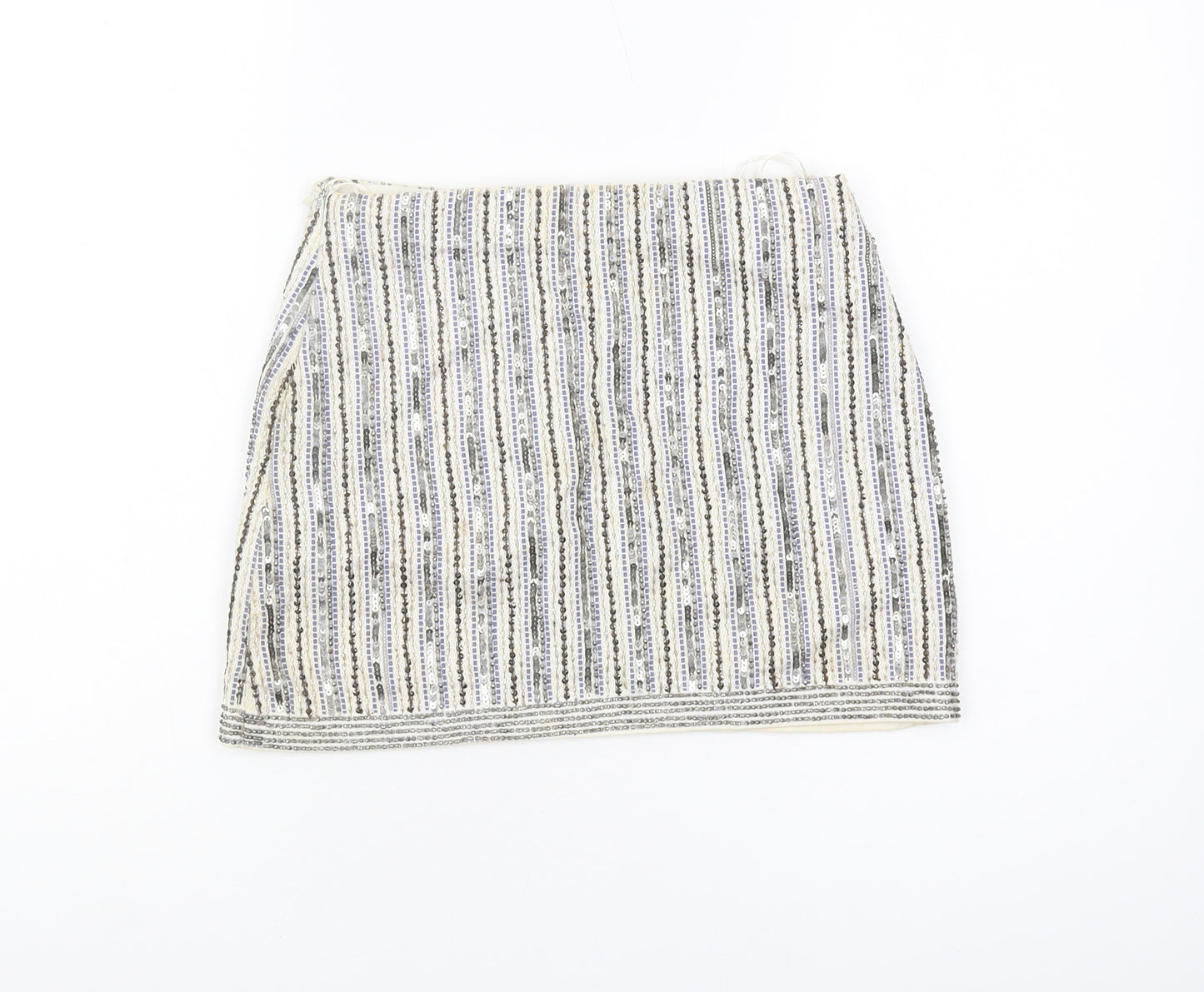 Trafaluc Women's Multicoloured Sequin Skirt, S, Striped