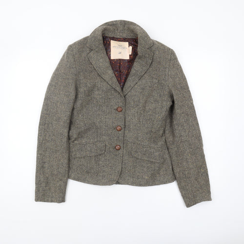 Grey H&M Women's Tweed Blazer Size 8 - Lined, Casual