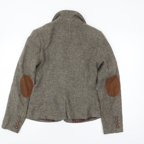 Grey H&M Women's Tweed Blazer Size 8 - Lined, Casual