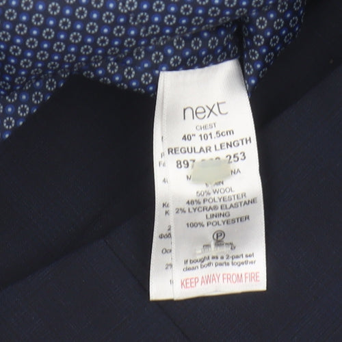 Next Men's Blue Check Suit Waistcoat 40 R