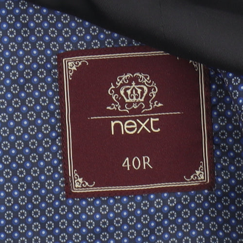 Next Men's Blue Check Suit Waistcoat 40 R