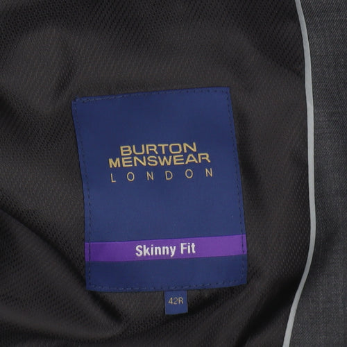Burton Menswear Men's Grey Slim Blazer 42 Regular