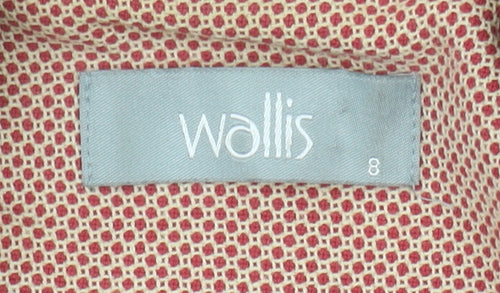 Wallis Women's Red Geometric Blazer - Size 8
