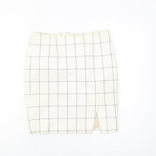Banana Republic Women's Ivory Petite Check Pencil Skirt