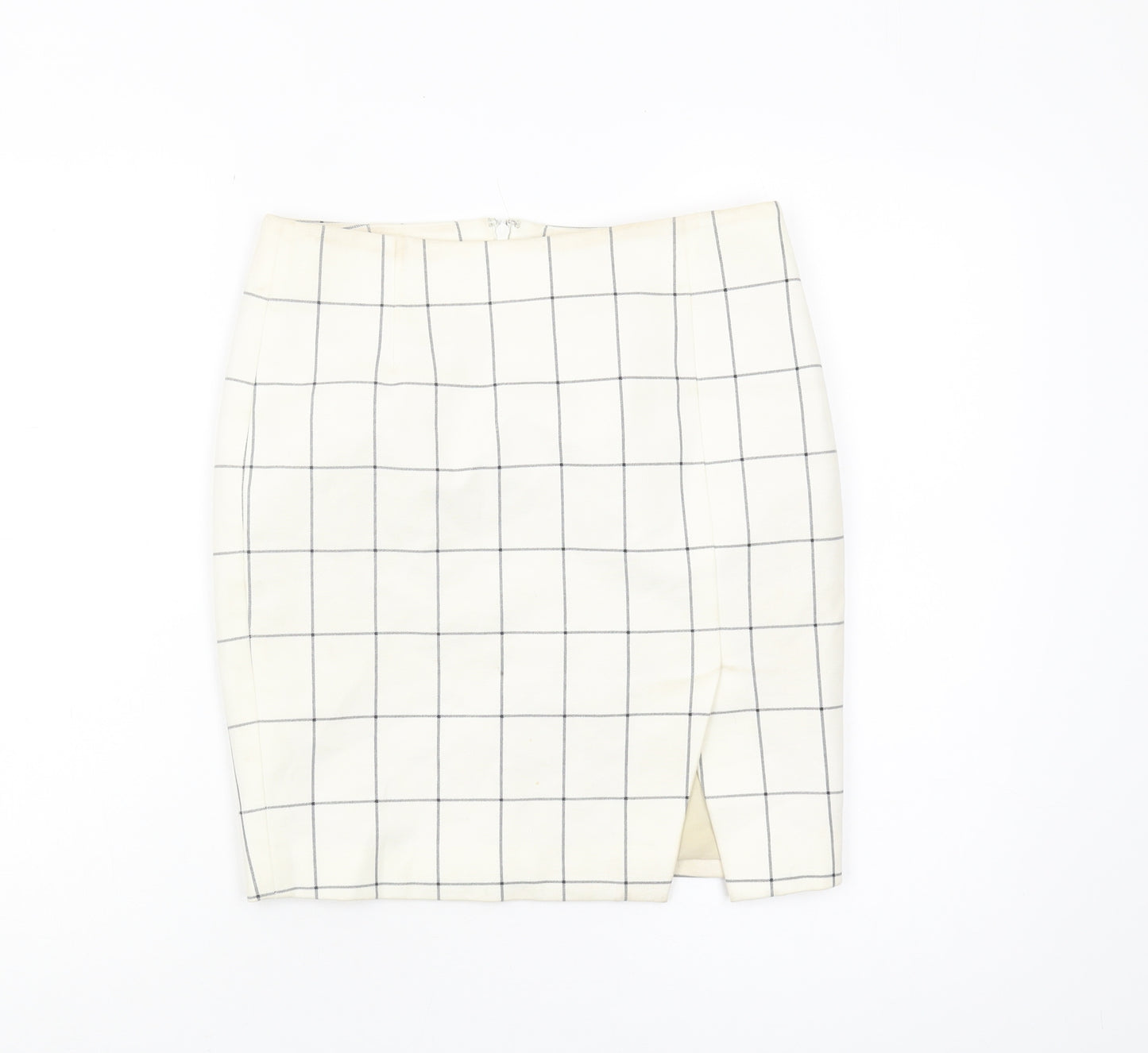 Banana Republic Women's Ivory Petite Check Pencil Skirt