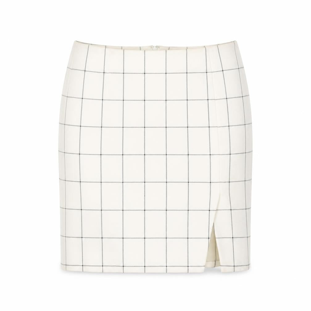 Banana Republic Women's Ivory Petite Check Pencil Skirt