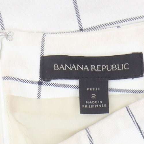 Banana Republic Women's Ivory Petite Check Pencil Skirt
