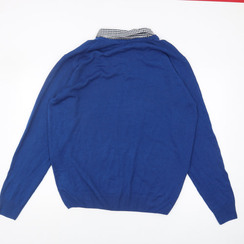James Pringle Men's Blue XL V-Neck Pullover Jumper
