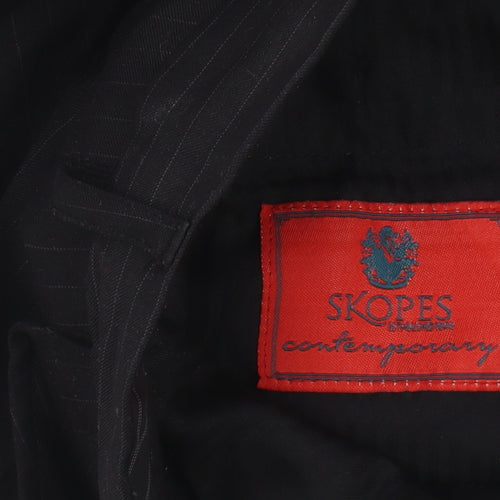 Skopes Men's Black Wool Pinstripe Trousers XL