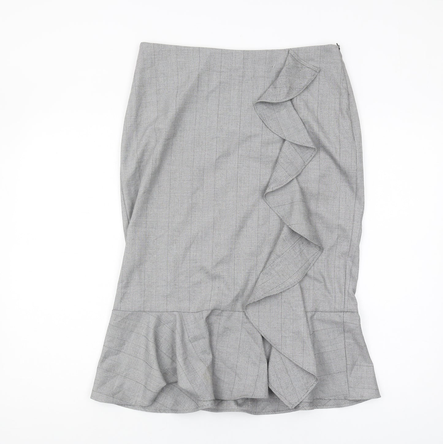 Marks and Spencer Grey Trumpet Midi Skirt, Size 12