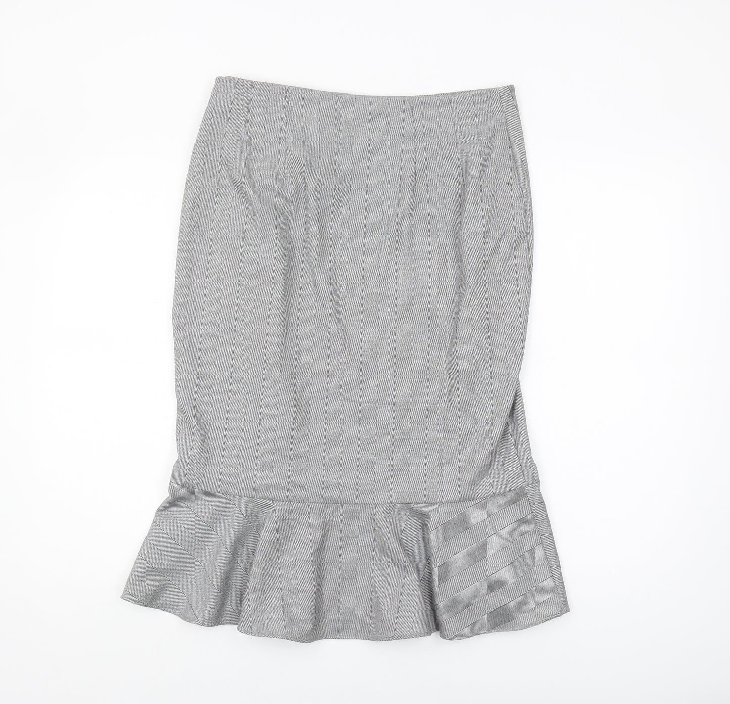 Marks and Spencer Grey Trumpet Midi Skirt, Size 12