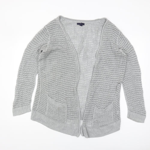 Gap Women's Grey Open-Knit Cardigan, XL