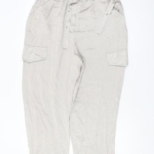 River Island Women's Beige Paperbag Trousers Size 16