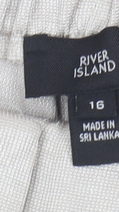 River Island Women's Beige Paperbag Trousers Size 16