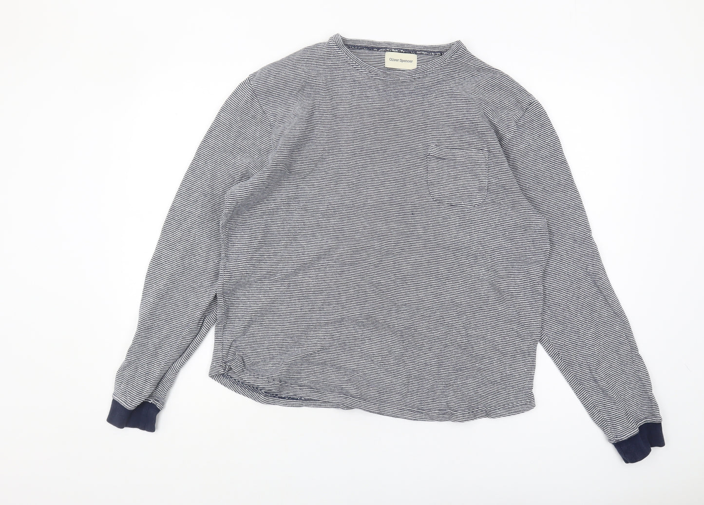 Oliver Spencer Unisex Blue Striped Long Sleeve Jersey Tee