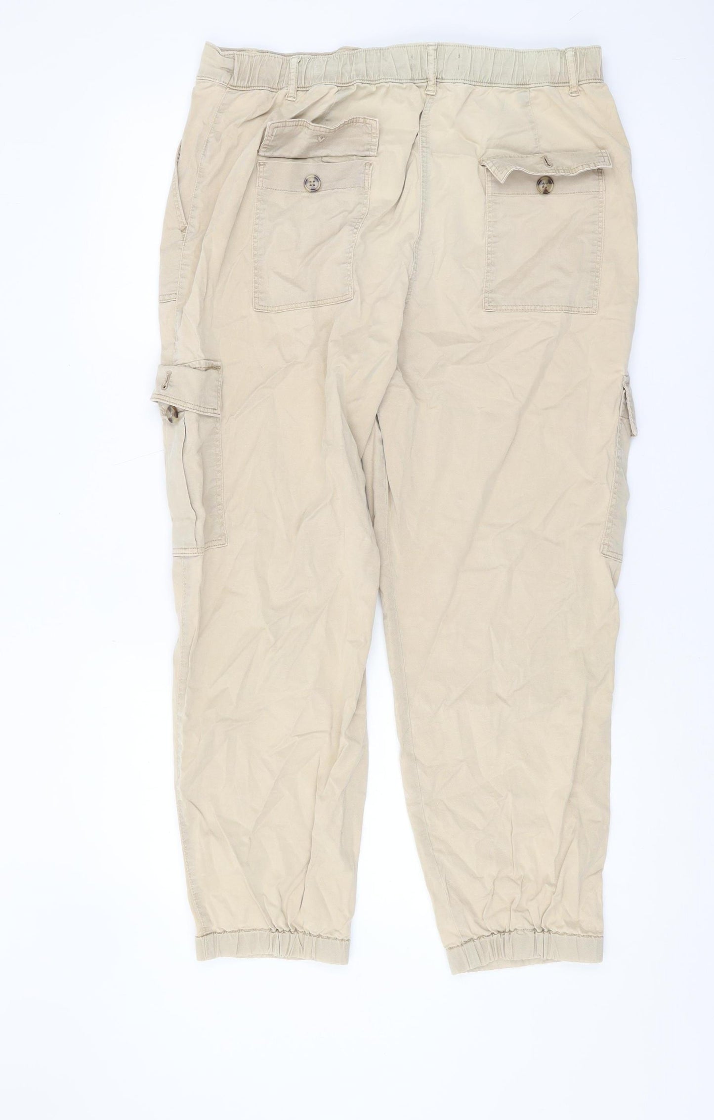 Marks and Spencer Women's Beige Cargo Trousers Size 16