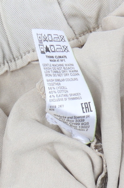 Marks and Spencer Women's Beige Cargo Trousers Size 16