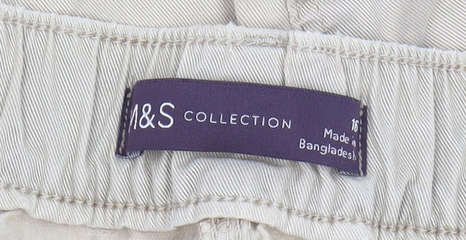 Marks and Spencer Women's Beige Cargo Trousers Size 16