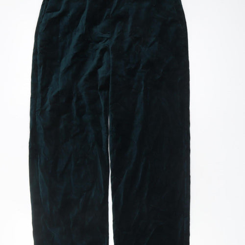 Marks and Spencer Women's Green Slim Cotton Trousers