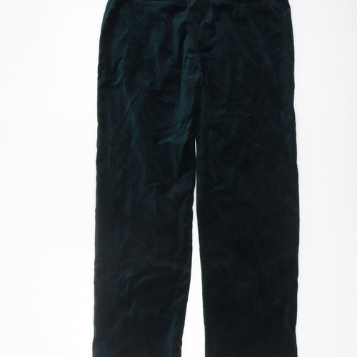 Marks and Spencer Women's Green Slim Cotton Trousers