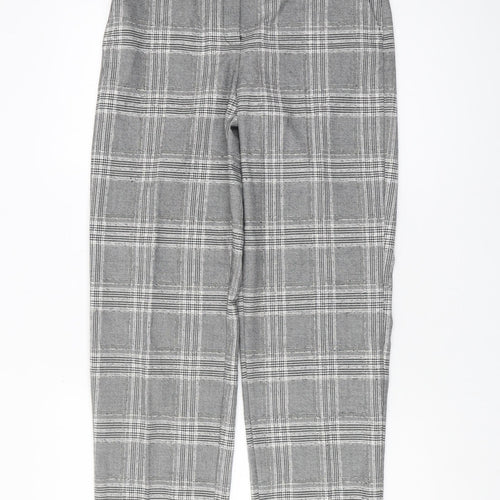 Marks and Spencer Women's Grey Check Trousers Size 8