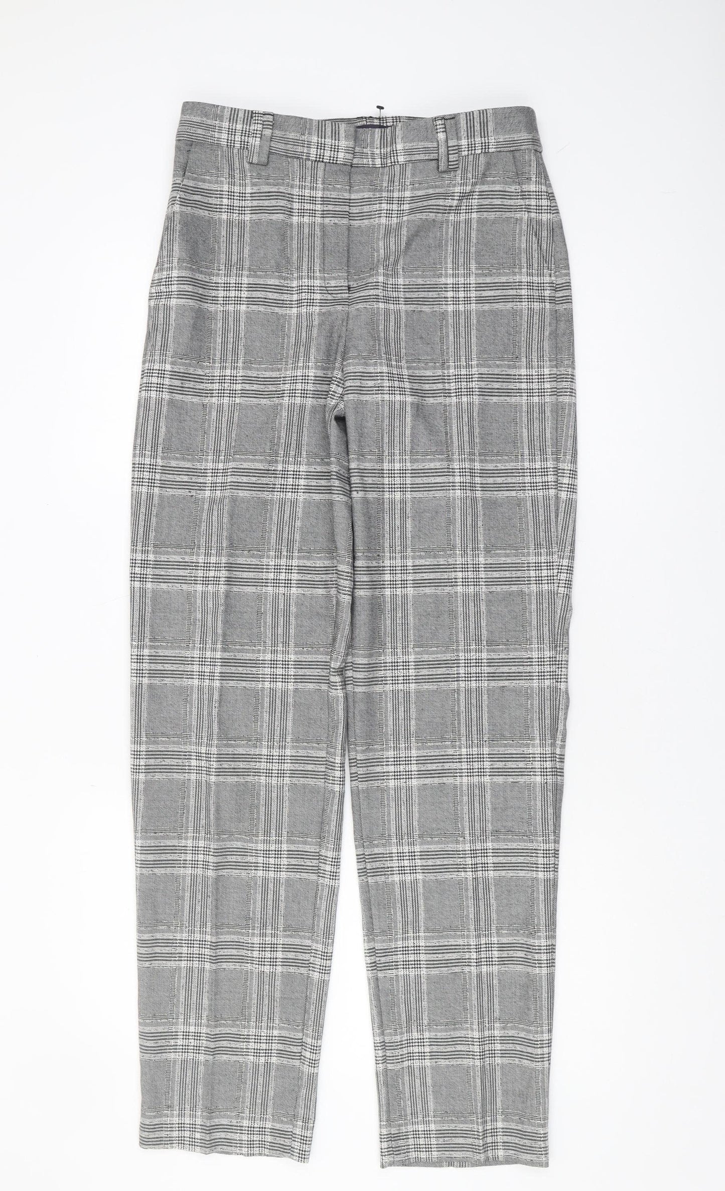 Marks and Spencer Women's Grey Check Trousers Size 8