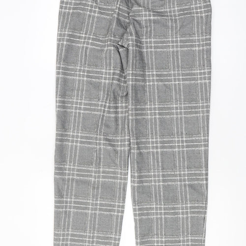 Marks and Spencer Women's Grey Check Trousers Size 8