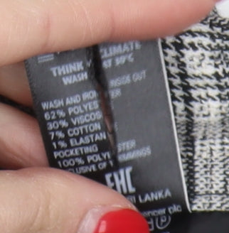 Marks and Spencer Women's Grey Check Trousers Size 8