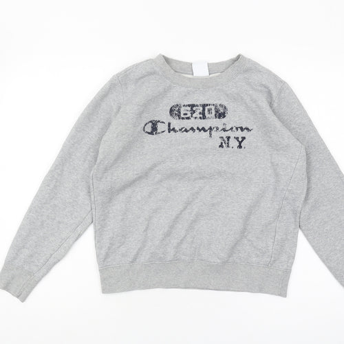 Champion Grey Unisex Adults Medium Pullover Sweatshirt