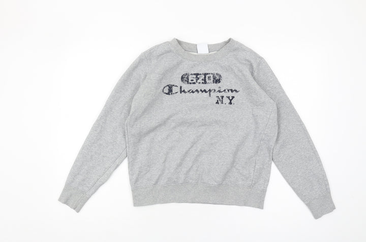 Champion Grey Unisex Adults Medium Pullover Sweatshirt
