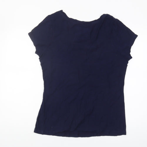 Rocha John Rocha Women's Blue Embroidered T-Shirt Size 16