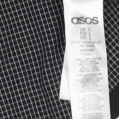 ASOS Black Men's Basic Jacket L Size, Cotton Shell