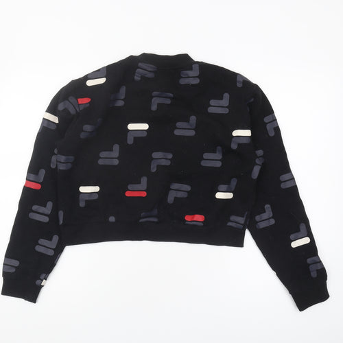 Fila Women's Black Geometric Pullover Sweatshirt M