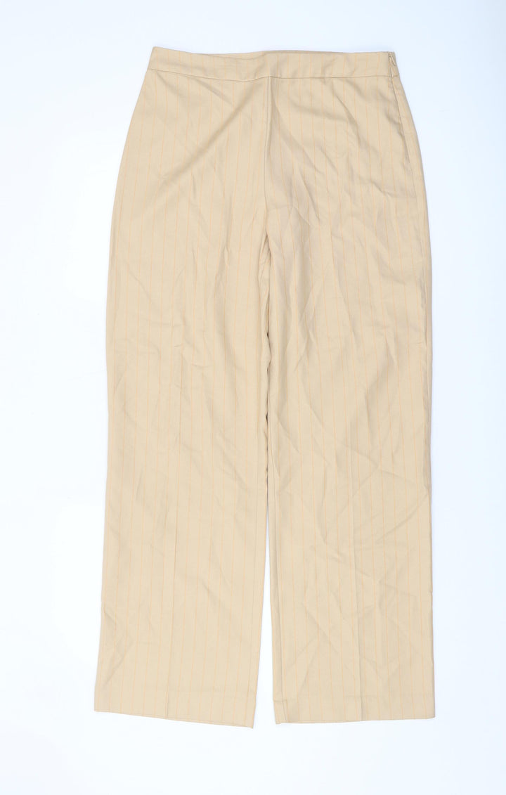 Collusion Women's Beige Straight Trousers Size 12