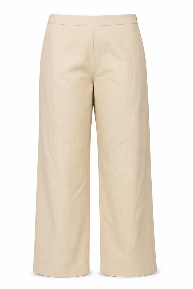 Front view of Collusion Women's Beige Straight Trousers, size 12