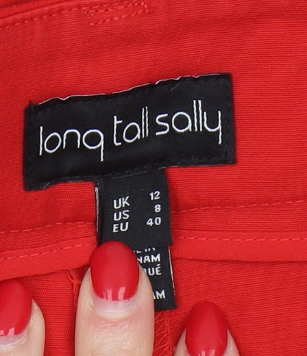 Long Tall Sally Red Cropped Trousers Women Size 12
