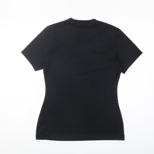 Nike Women's Black Slim Fit Gym T-Shirt S